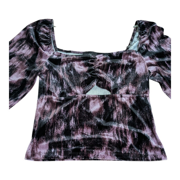 I.N. San Francisco - Soft Velour Women's Top-Multi Brown/Black/Mauve -Size Small - Picture 4 of 8